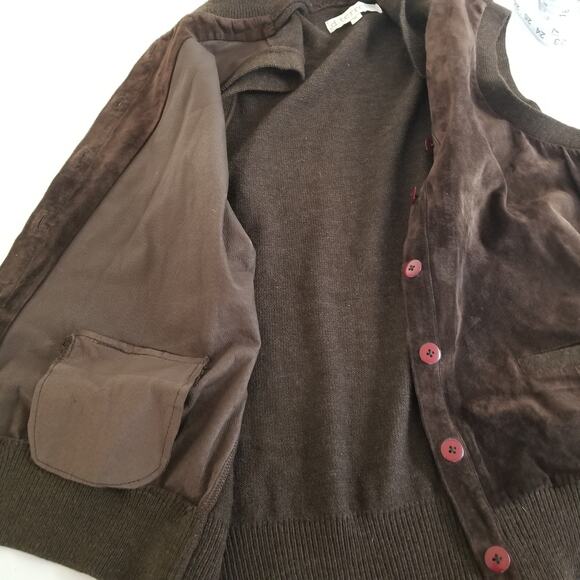 D Terrell Suede Brown Leather Knit Back Vest Very Nice! Size XL - Picture 6 of 11